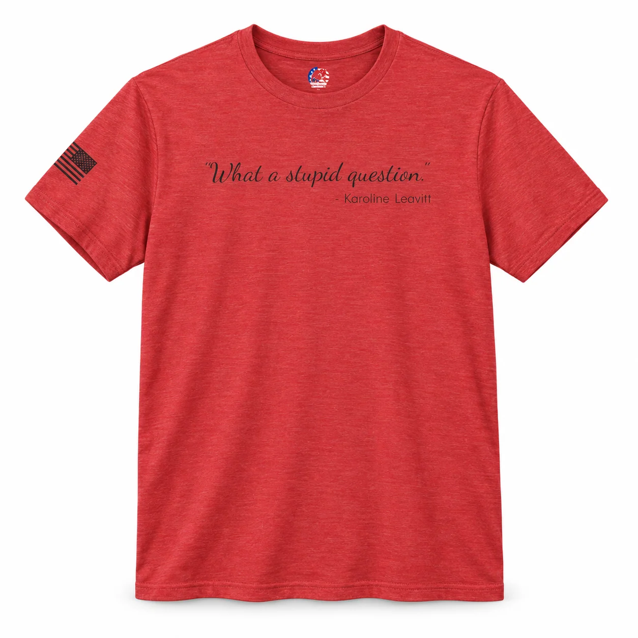 The “Stupid Question” Tee - Heather Red - Front