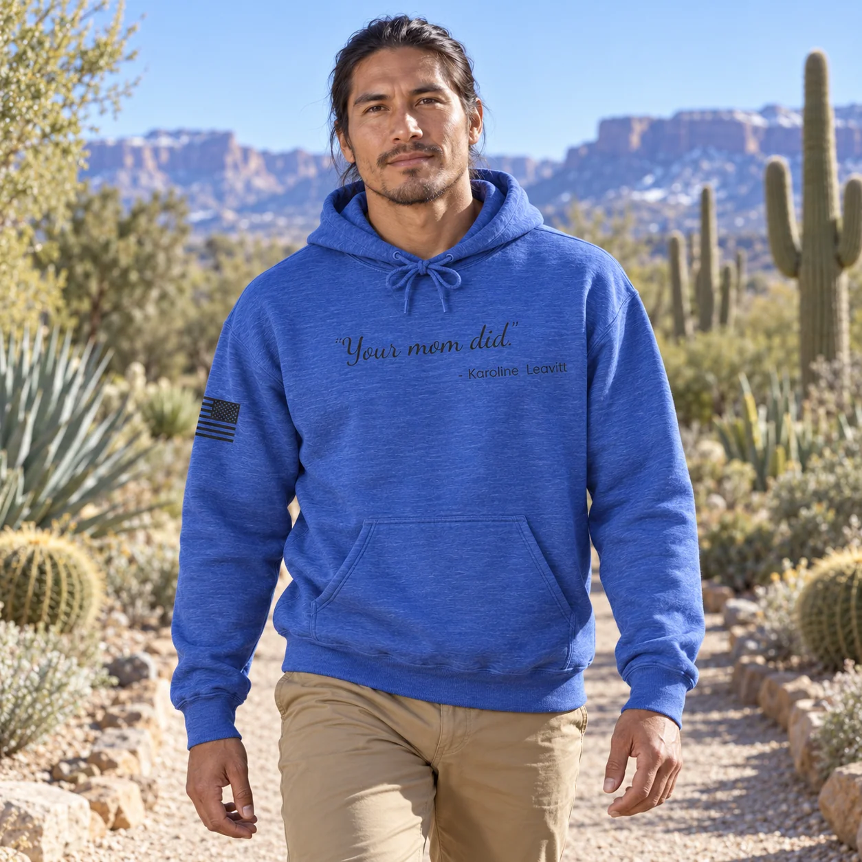 The "Your Mom Did." Hoodie - Heather Sport Royal - Back