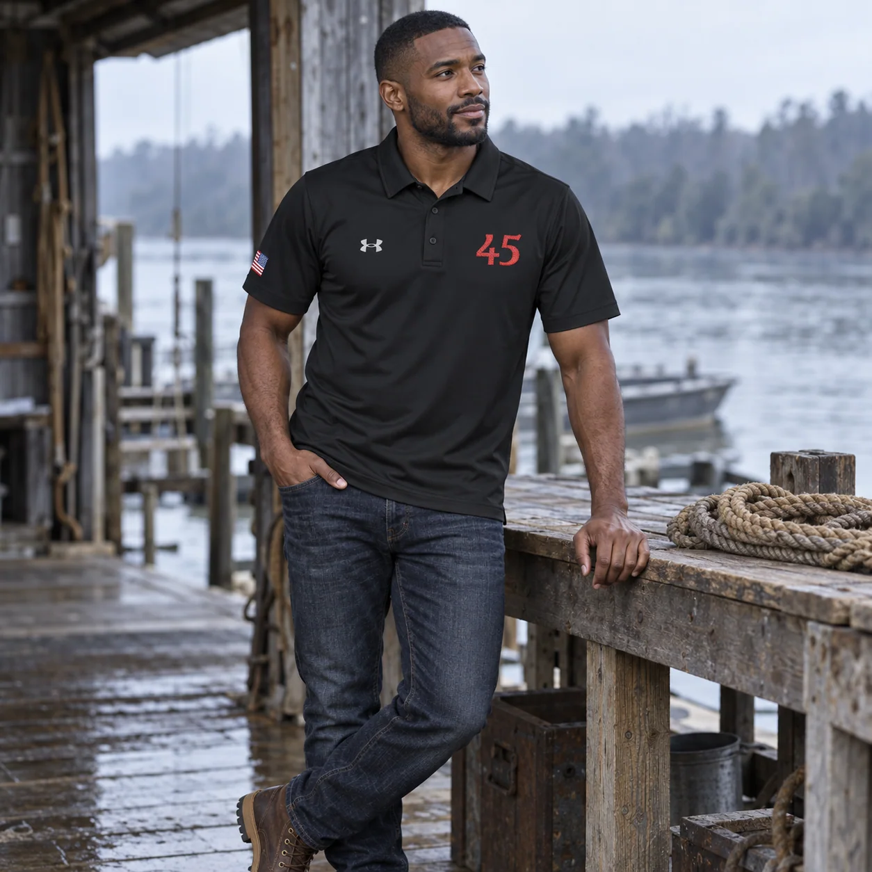 45 Polo – Under Armour Edition - Black - Back