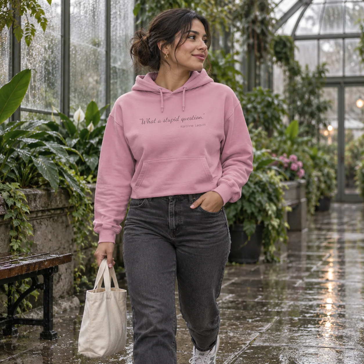 The "Stupid Question" Hoodie: Women's Version, Cropped -  thumbnail 12