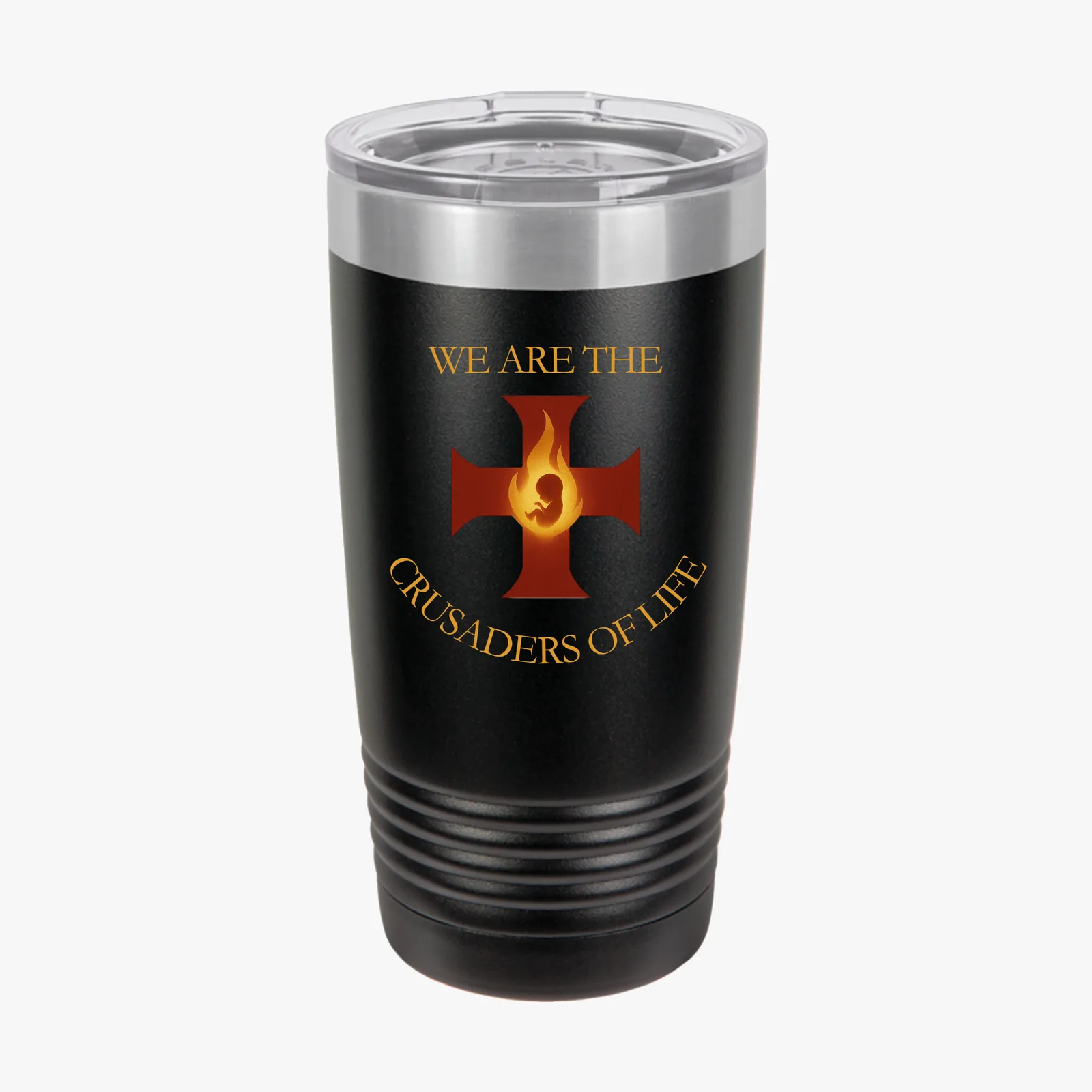 Crusaders of Life Flame Cross - Black - Front