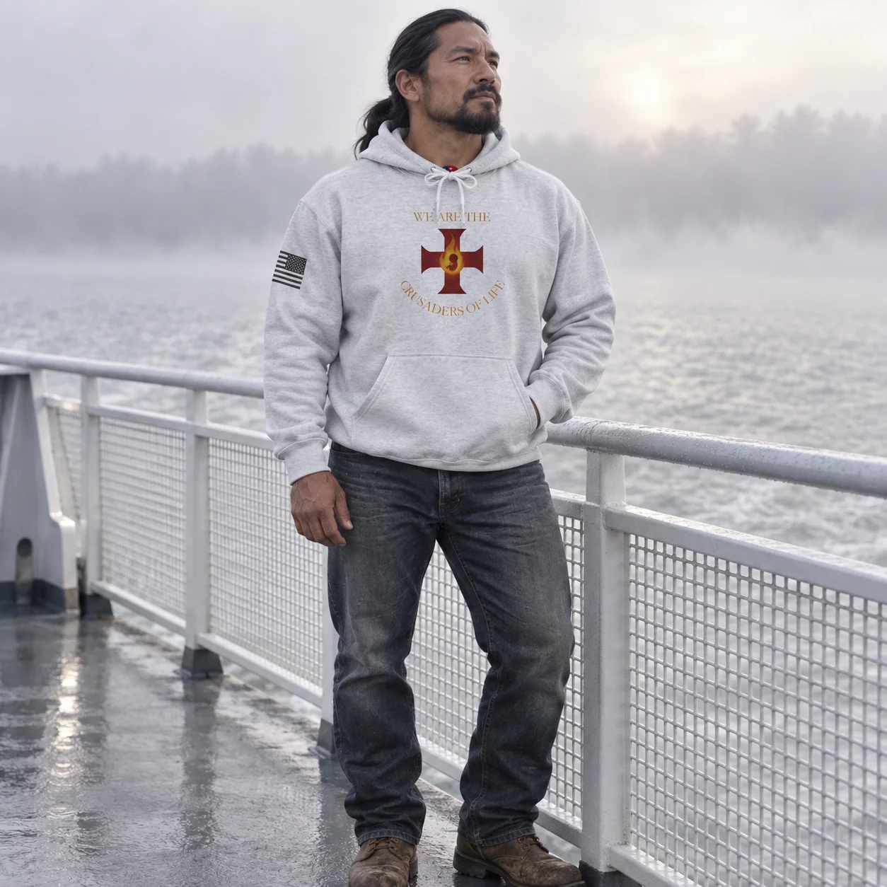 Crusaders of Life Flame Cross - Ash - Back