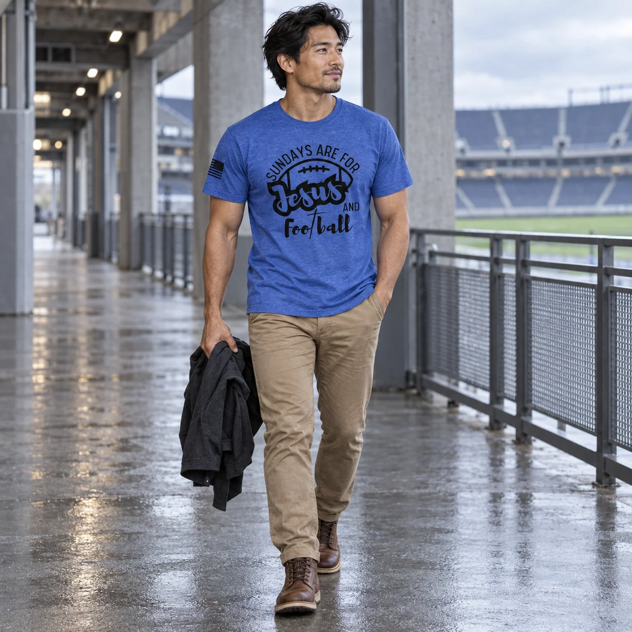 Sundays Are for Jesus and Football - Heather True Royal - Back