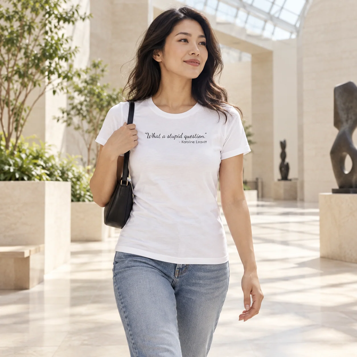 The "Stupid Question" Tee: Women's Version - White - Back