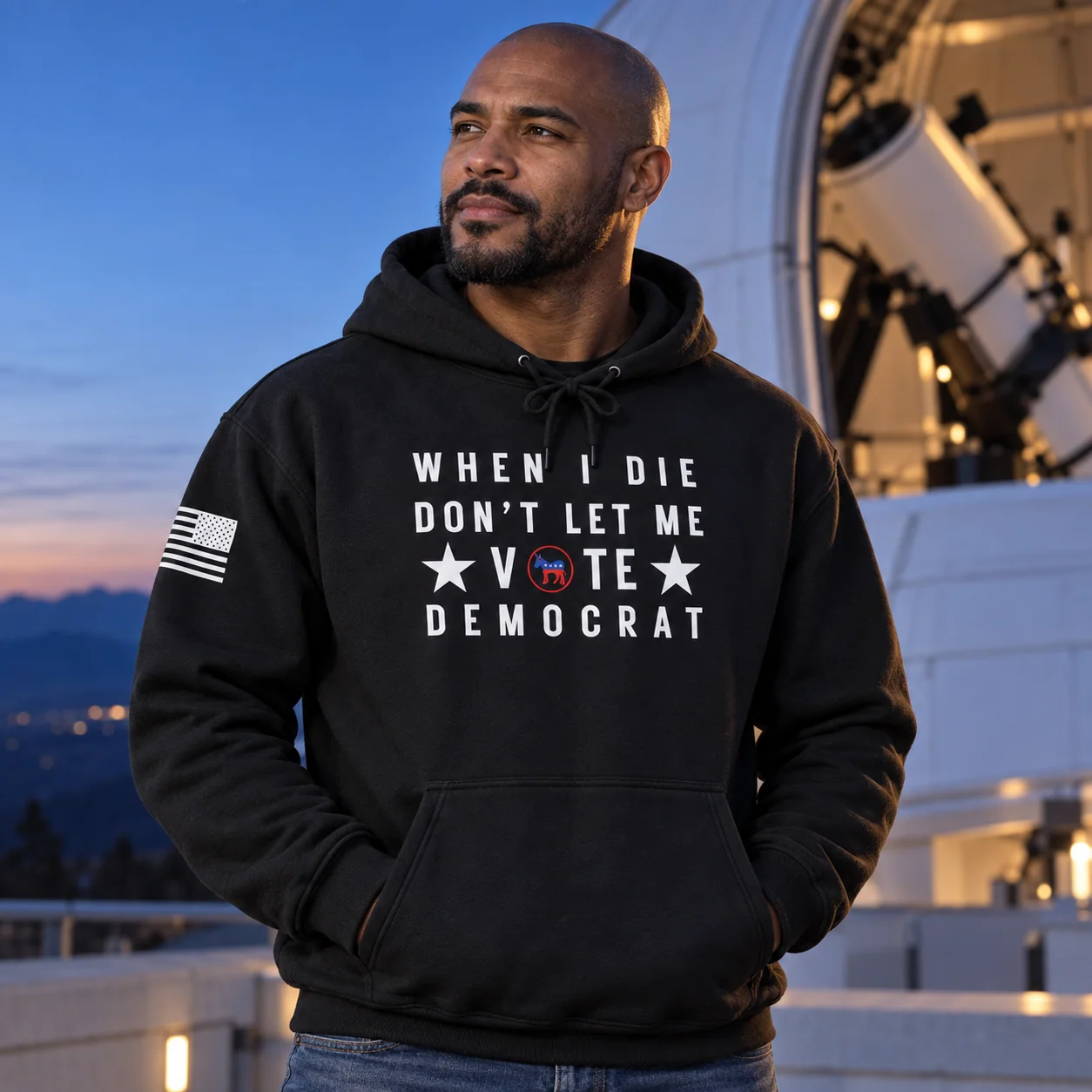 Don't Let Me Vote Democrat - Black - Back