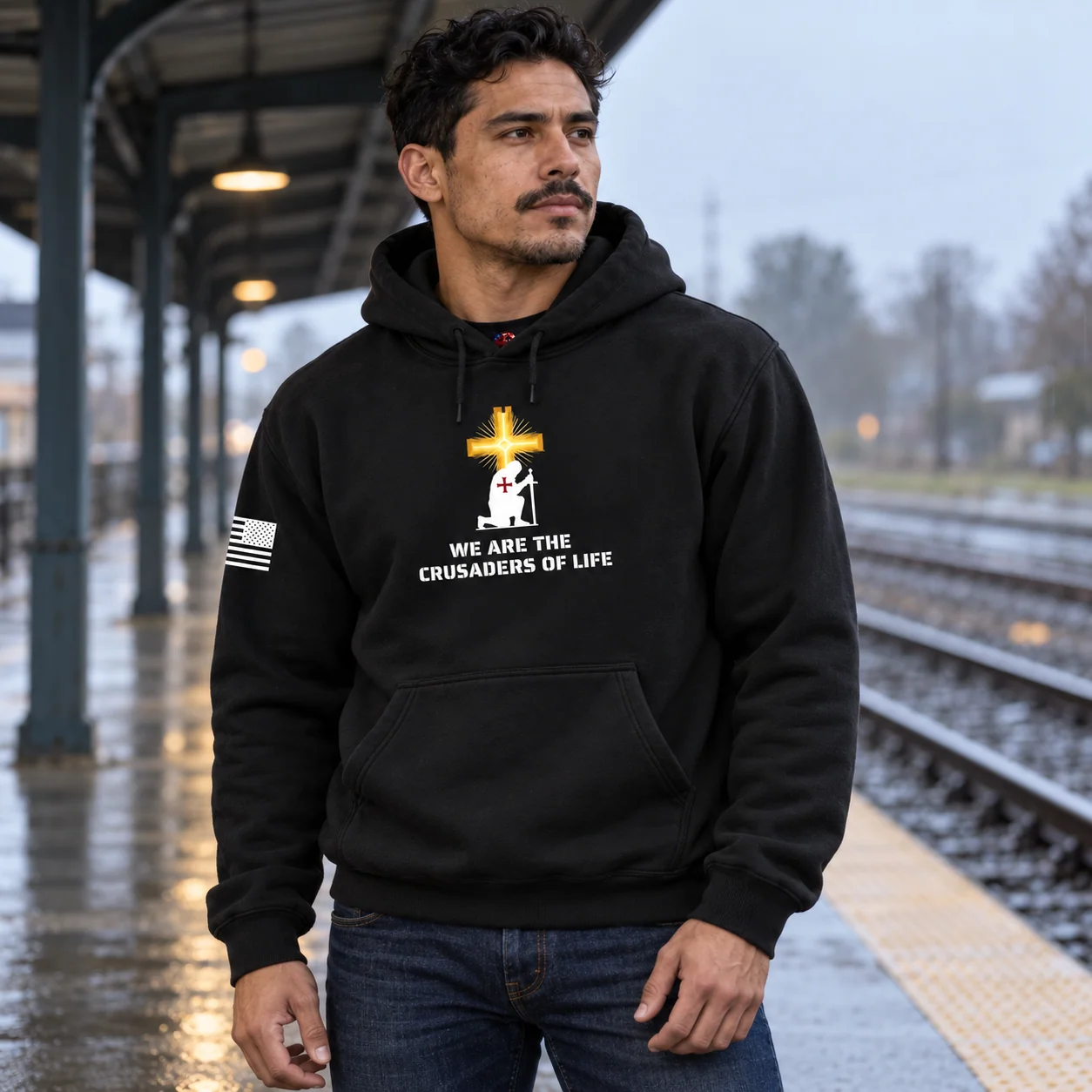 Kneeling Knight, Crusaders of Life - Black - Back