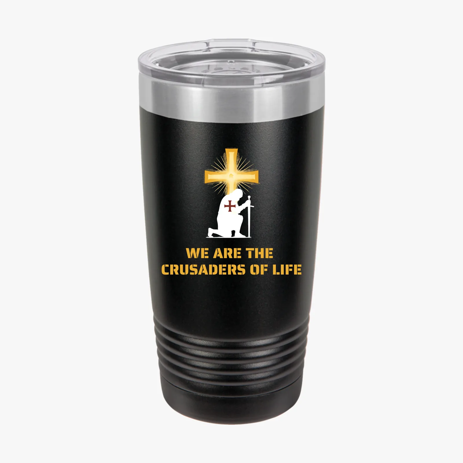 Kneeling Knight, Crusaders of Life - Black - Front