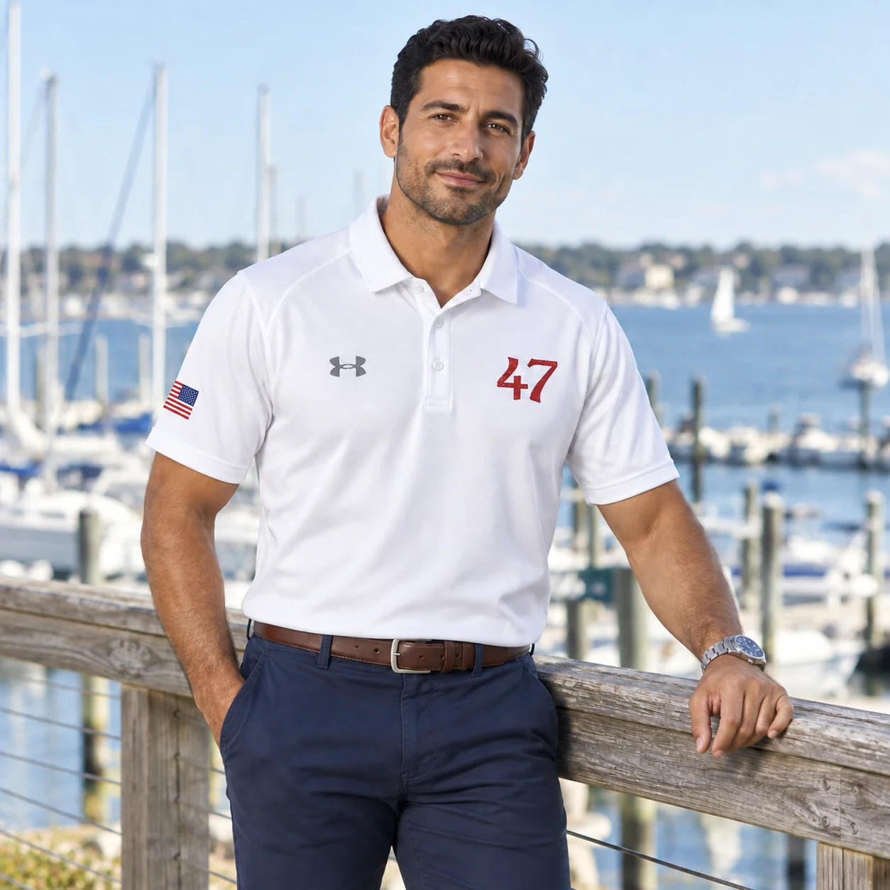 47 Polo – Under Armour Edition - White - Back