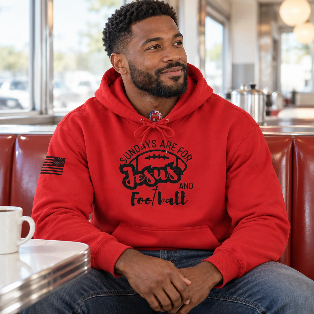 Sundays Are for Jesus and Football - Red - Back