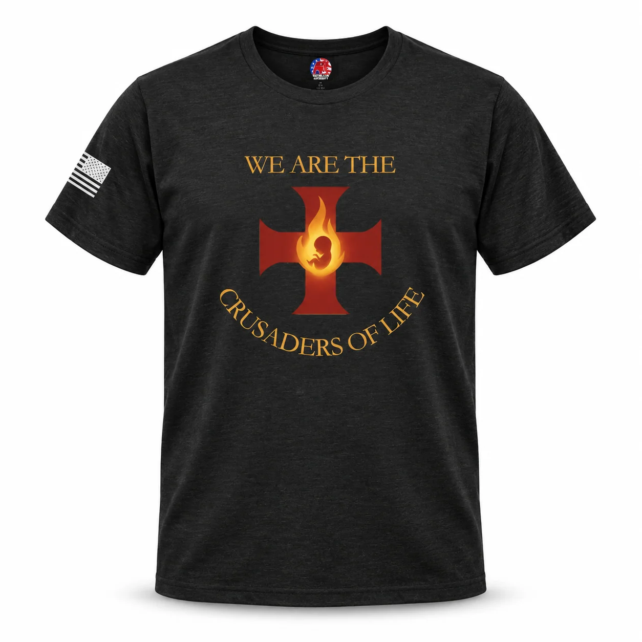 Crusaders of Life Flame Cross - Black Heather - Front