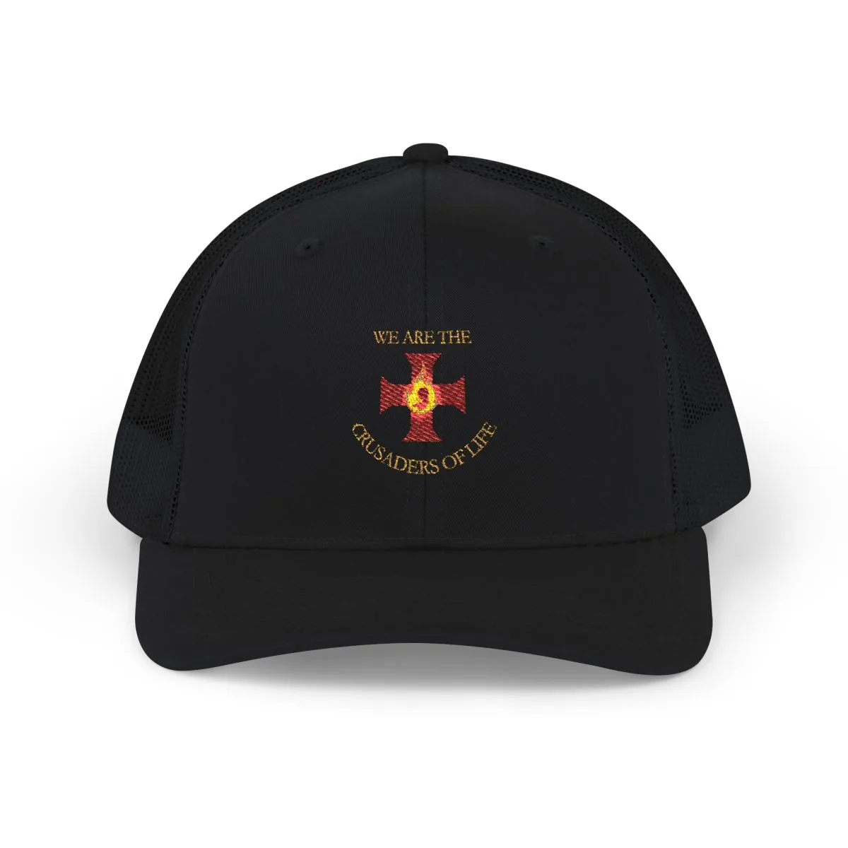 Crusaders of Life Flame Cross - Black - Front