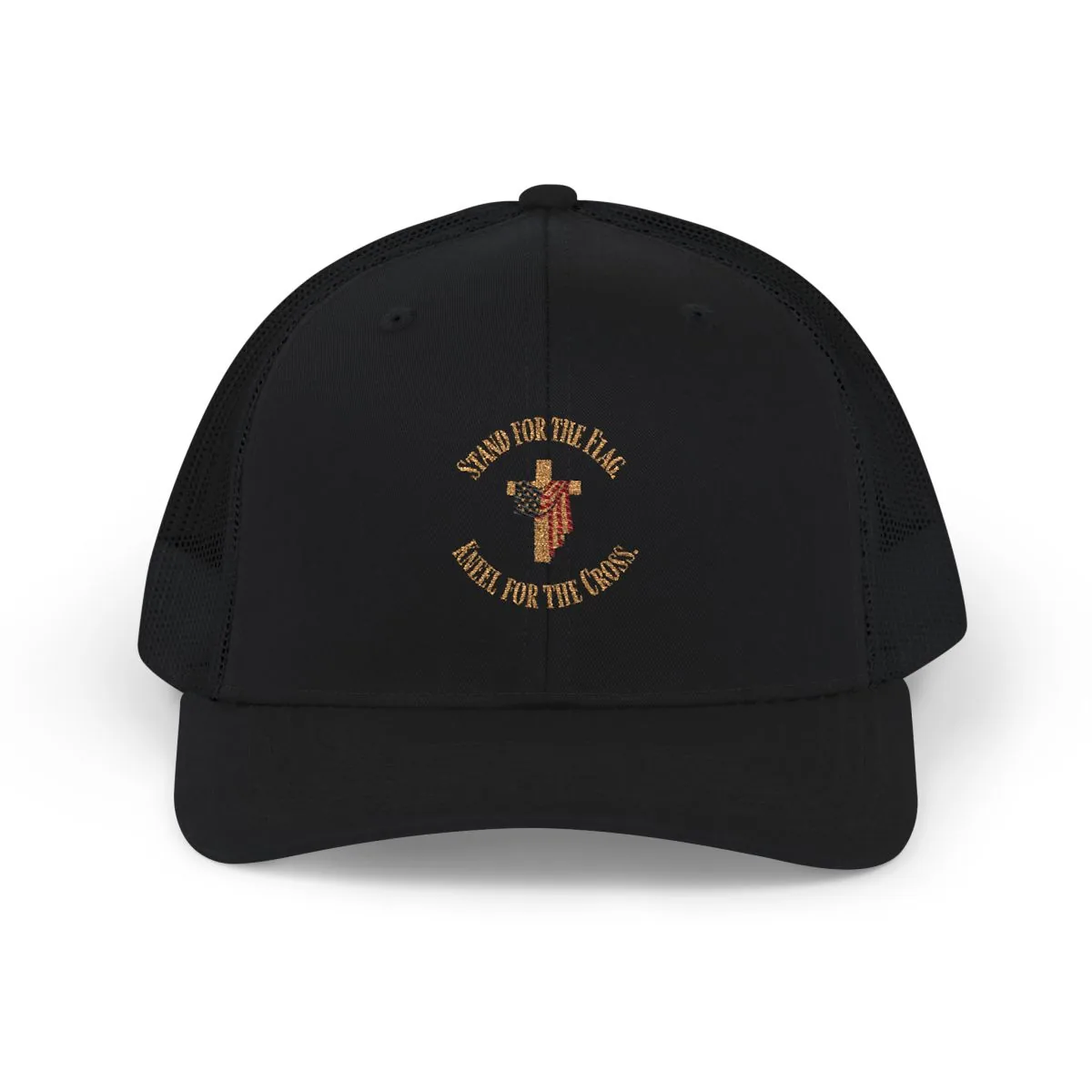 Stand for the Flag. Kneel for the Cross. - Black - Front