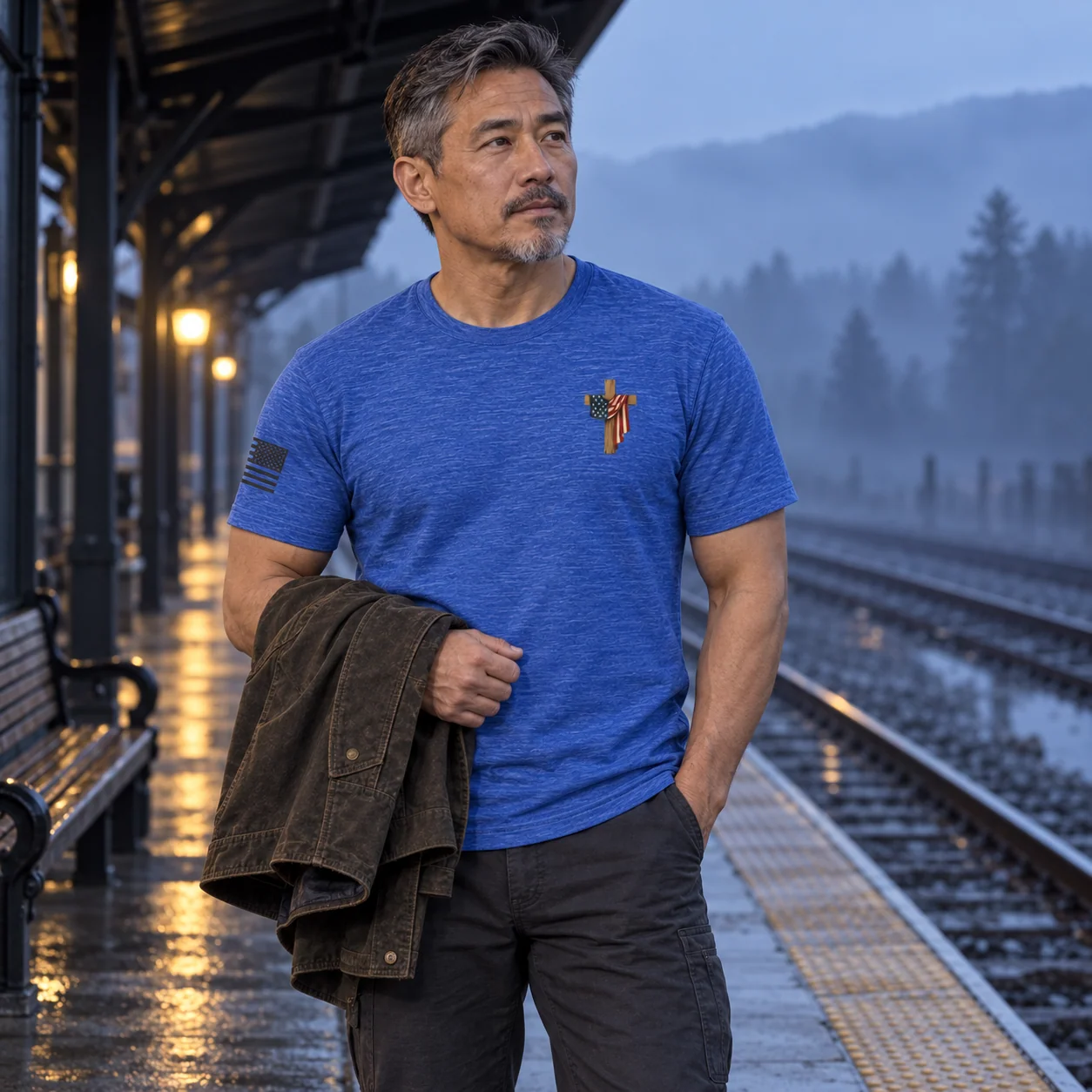 Stand for the Flag. Kneel for the Cross. T-Shirt -  thumbnail 14