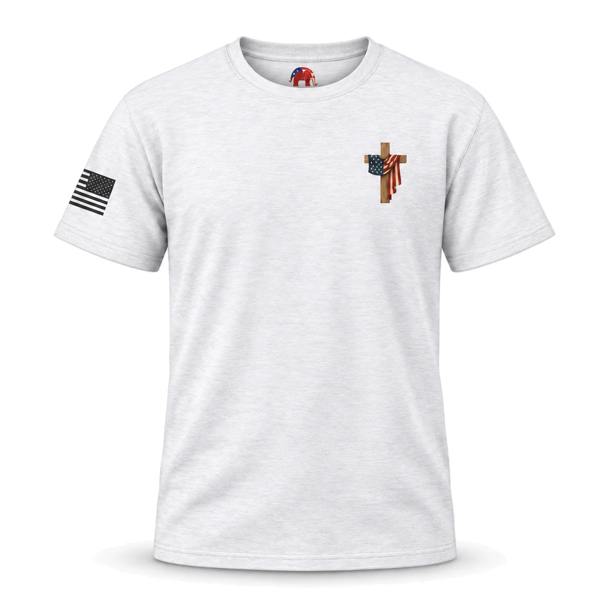 Stand for the Flag. Kneel for the Cross. - Solid White Blend - Front