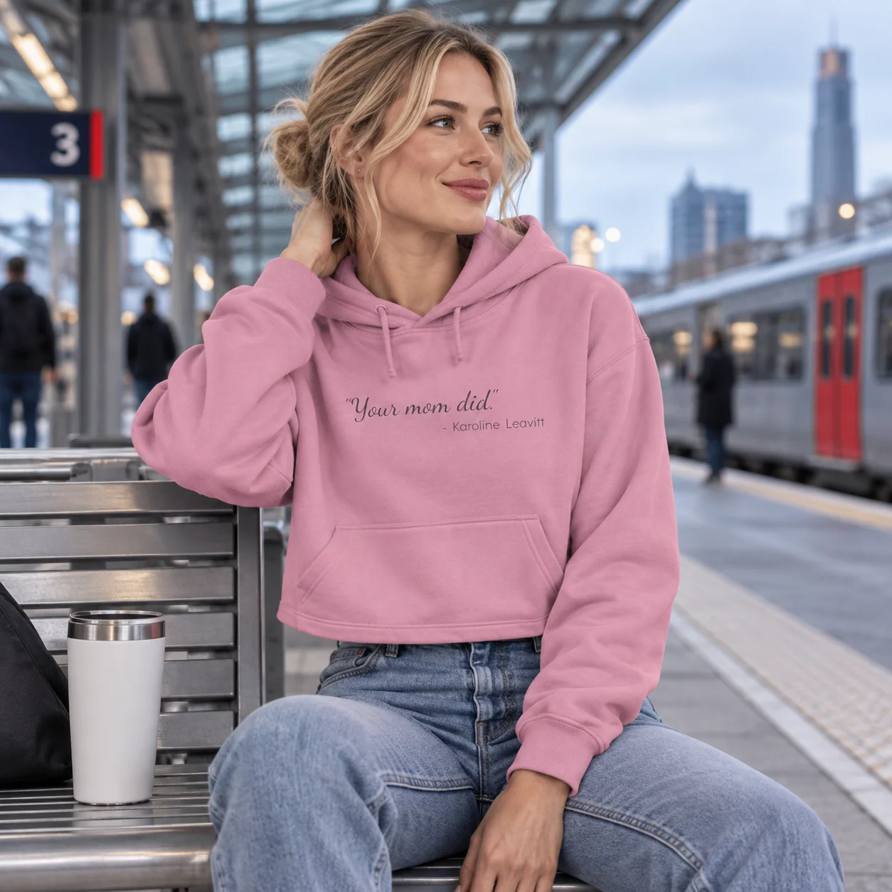 The "Your Mom Did." Hoodie: Women's Version, Cropped -  thumbnail 12