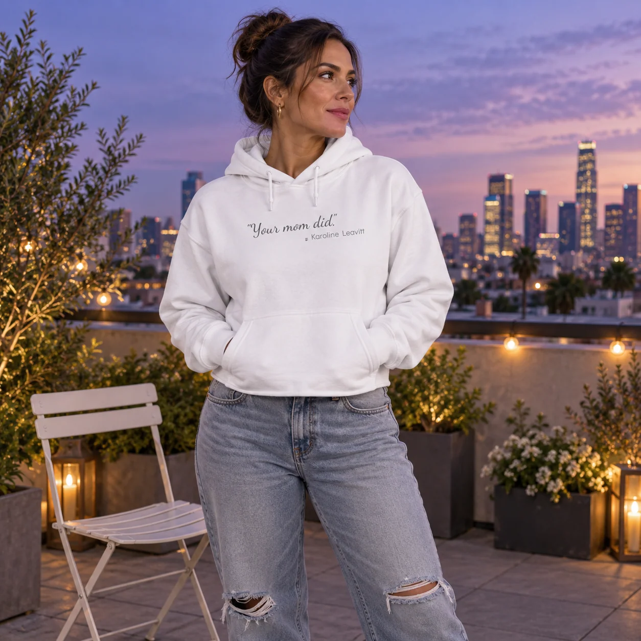 The "Your Mom Did." Hoodie: Women's Version, Cropped -  thumbnail 13