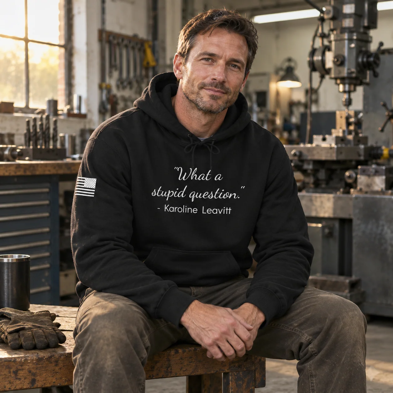 The "Stupid Question" Hoodie - Black - Back