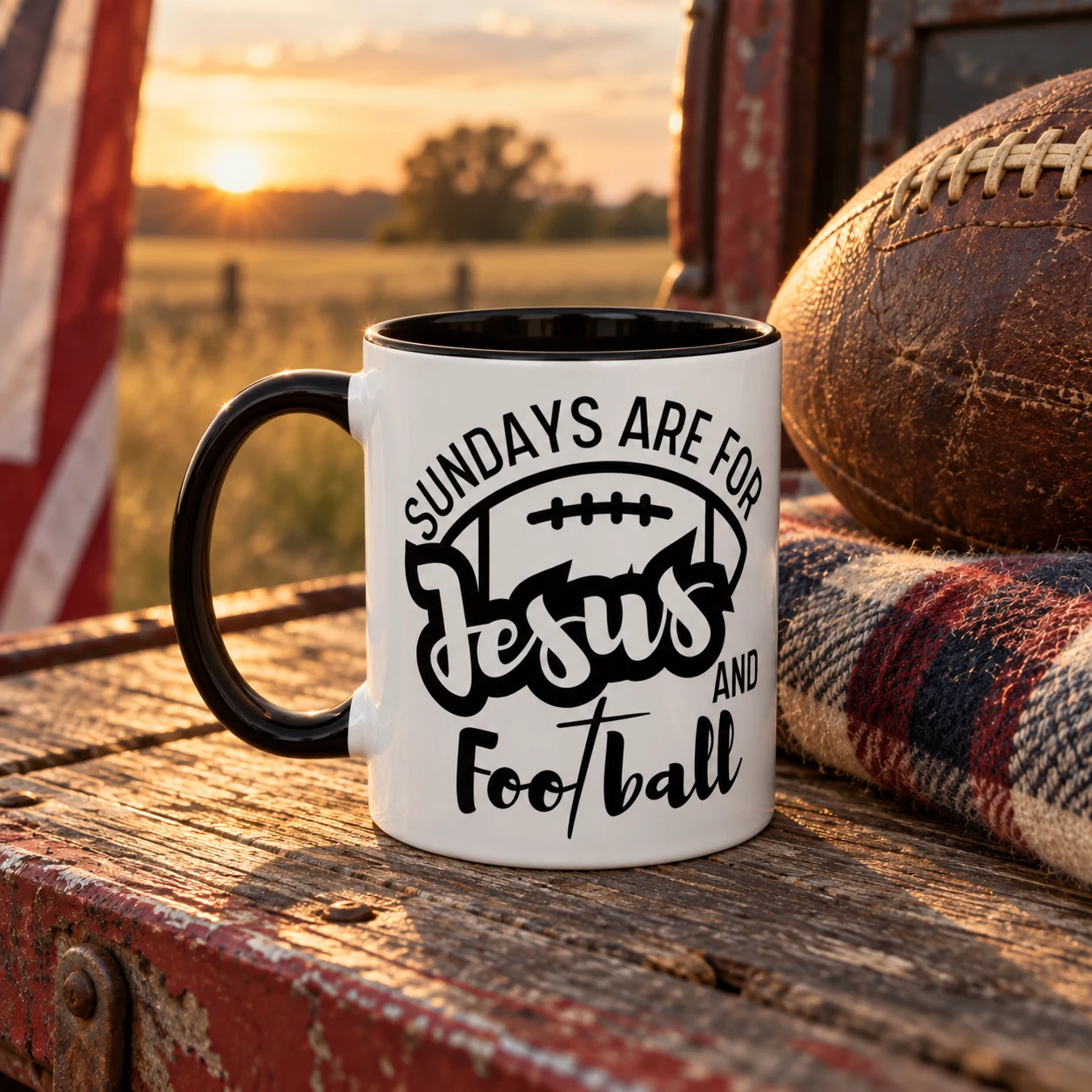 Sundays Are for Jesus and Football Coffee Mug -  thumbnail 4